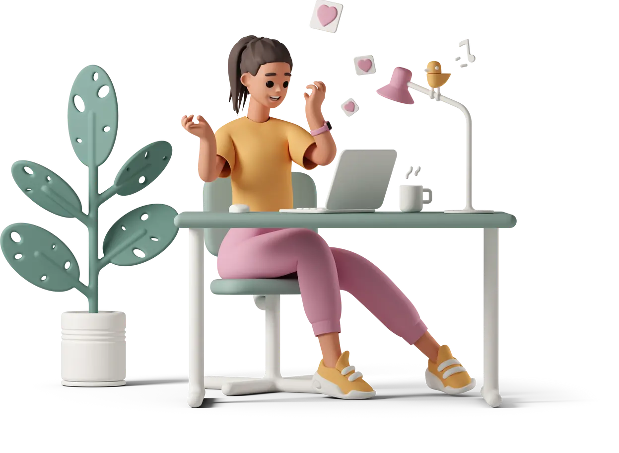 Illustration of woman using a meditation app